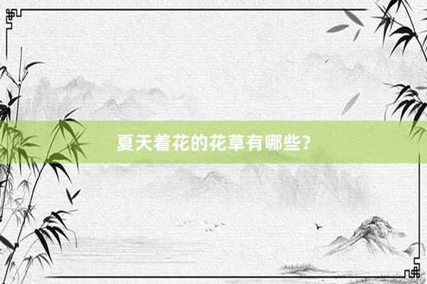 夏天着花的花草有哪些？